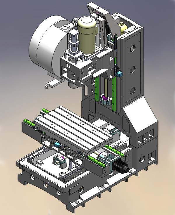 3-d модель вертикального фрезерного центра ФС85МФ3